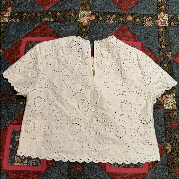 Kate Spade Floral Embroidered Cutwork Top, 8 - Picture 6 of 14